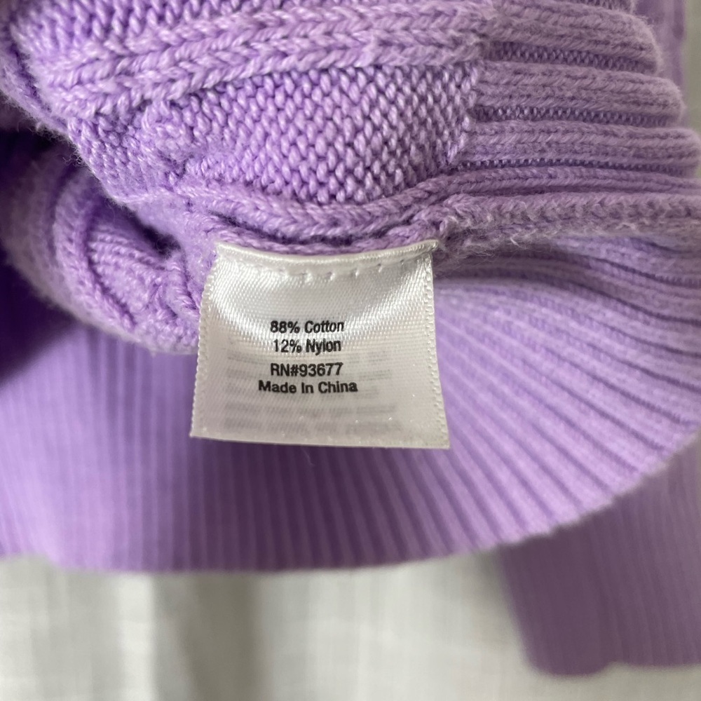 St. Johns Bay Cotton Lavender V-Neck Sweater Size L - Picture 5 of 6